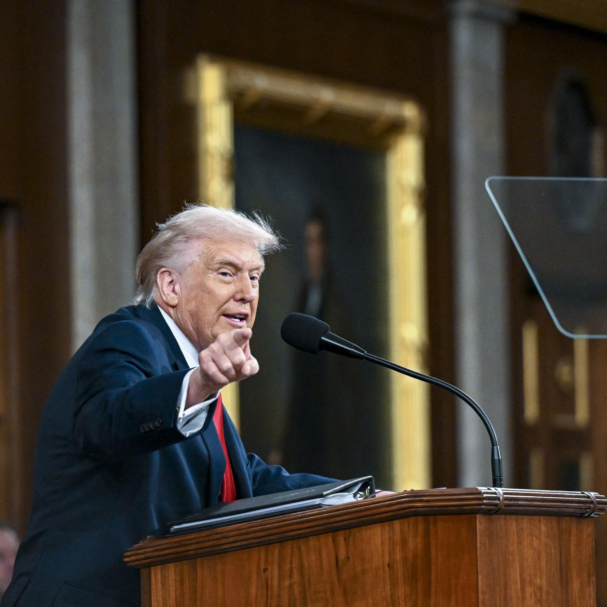 Fonte: O presidente dos EUA, Donald Trump • Getty Images via AFP
