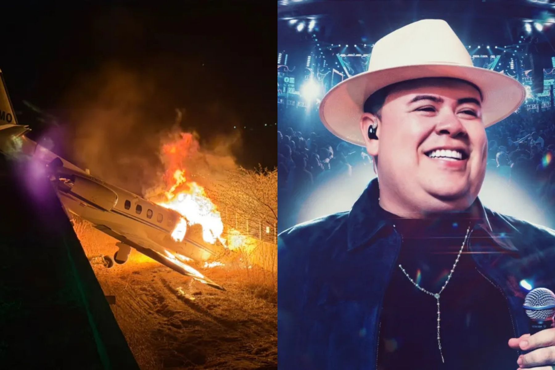 Fonte: Avião com cantor Rey Vaqueiro pega fogo no Rio Grande do Norte • Reprodução/CBMRN/Instagram