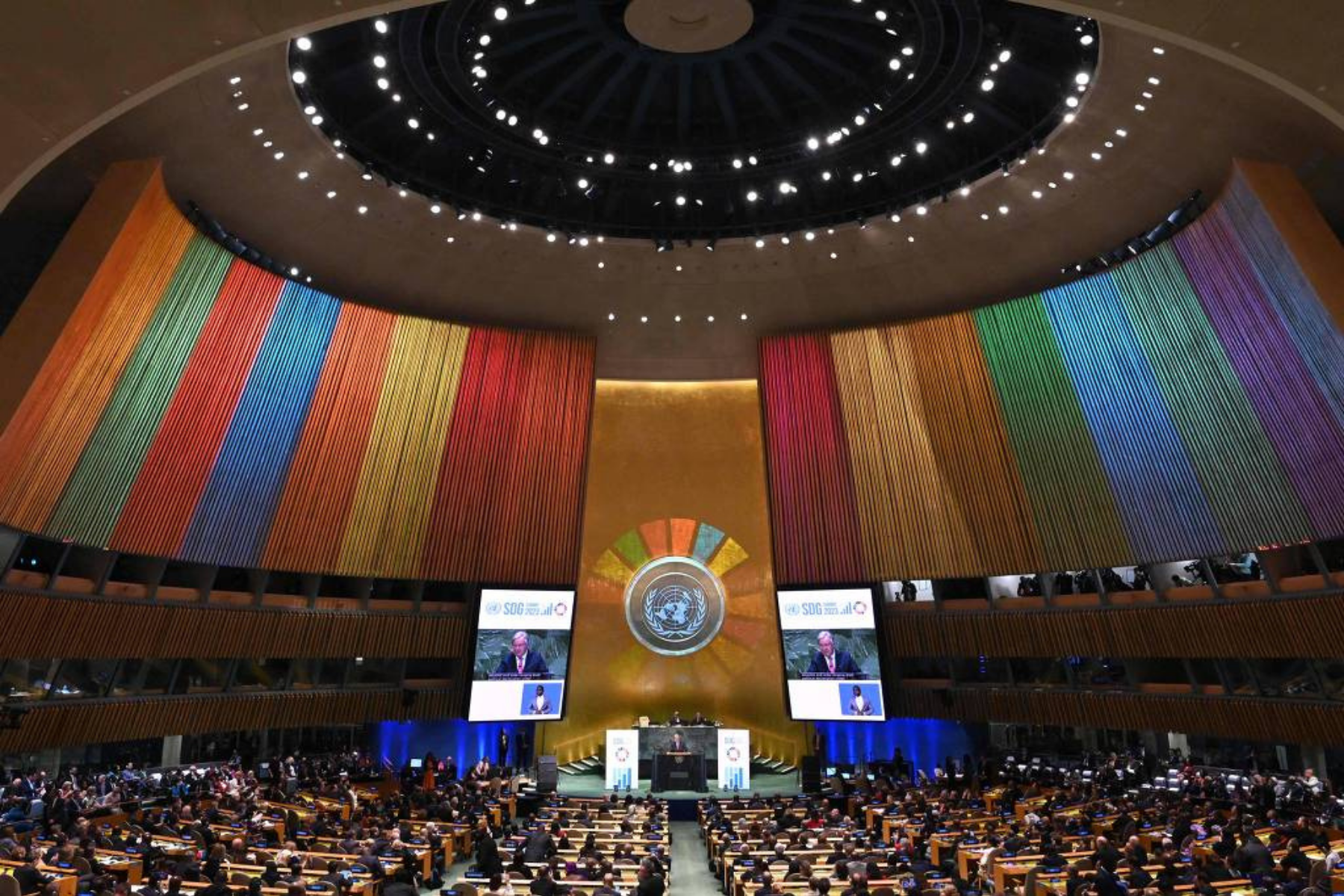 Fonte: Assembleia Geral da ONU realizada em 2023 • TIMOTHY A. CLARY/Timothy A. Clary - 18.set.23/AFP